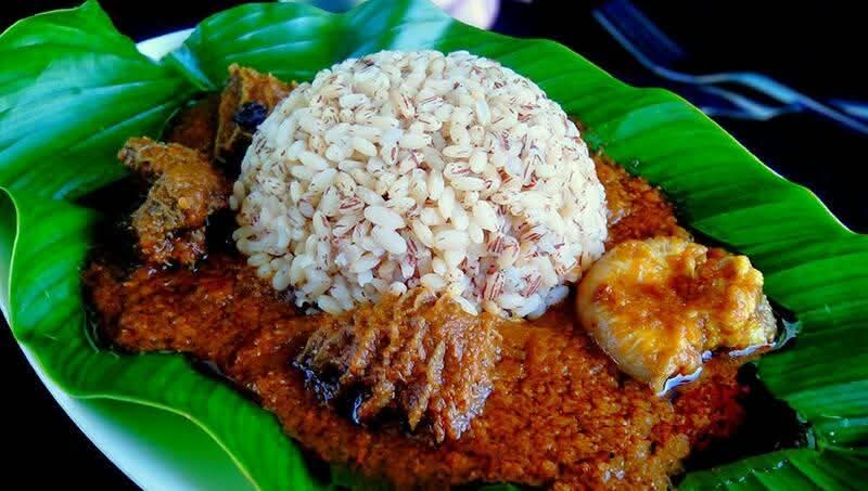 Ofada Rice with Pepper Stew