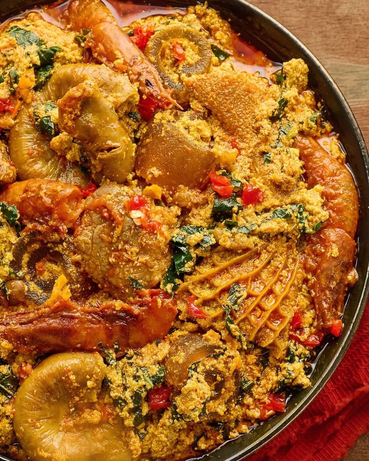 Egusi Soup with Assorted Meat
